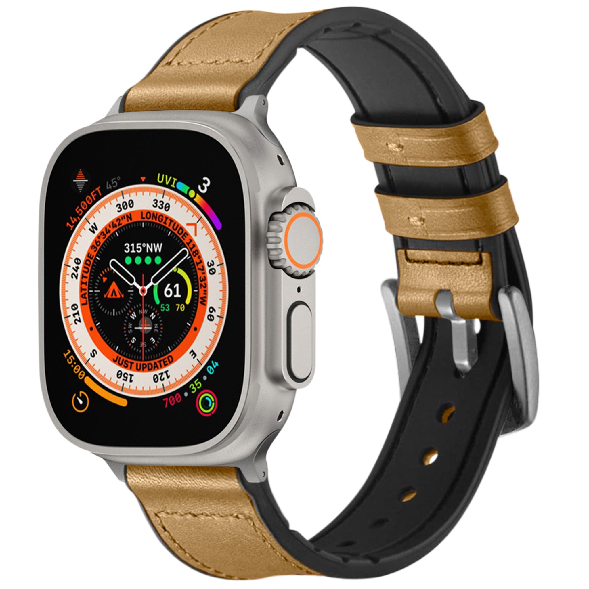 Light Brown Leather Band for Apple Watch Ultra