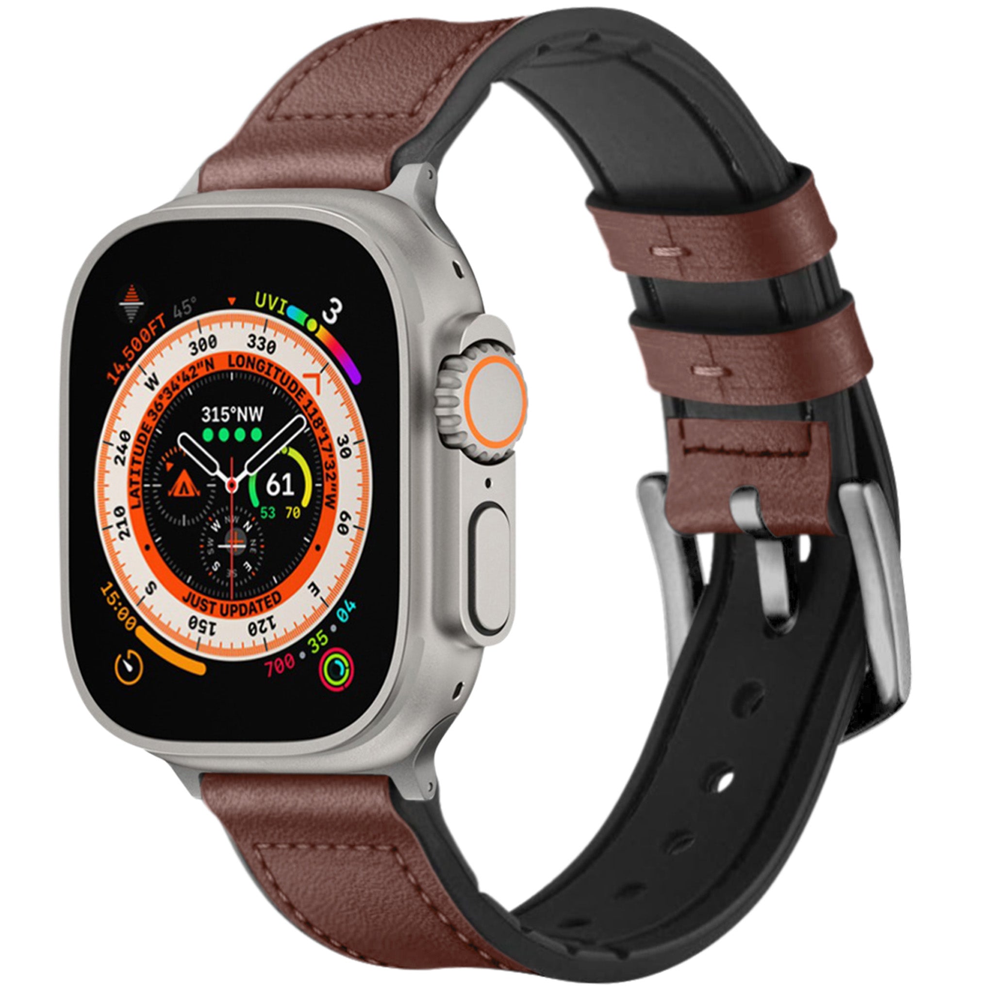 Ultra 2 Dark Brown Leather Band for Apple Watch Ultra